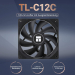 Thermalright Tl-c12c cpu ventilaator 120 mm korpuse ventilaator, 4-kontaktiline pwm vaikne arvutiventilaator s-fdb laagritega, kuni 1550 p/min