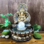 Ganesha kujudega sisevee purskkaev elevant buddha kuju laua purskkaev veereva palli ja zen purskkaevuga kodu kontori magamistoa laua kaunistamiseks (style 4)