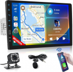 Inefala Bluetooth autoraadio 1 Din &uuml;hilduv Carplay Android Auto'ga, 9-tolline puutetundlik autoraadio toetab Bluetooth k&auml;ed-vabad K&otilde;nesid/mirror Link/fm Raadiot/usb/eq koos tagurduskaameraga