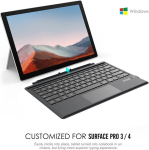 Moko surface pro 6/4 / pro 3 / surface pro 2017 type cover, juhtmevaba bluetooth klaviatuur kahe nupuga puuteplaadiga, sisseehitatud laetav aku, hall