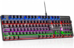 Empire Gaming New 2025 - K245 juhtmega m&auml;nguriklaviatuur mehaaniliste Mx Red l&uuml;lititega (fr - Azerty) - Type C - Pc/ps4/ps5/xbox jaoks - Rgb taustavalgustus 24 efektiga - 105 klahvi -