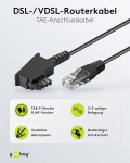 Goobay 71812 ruuteri kaabel, telefonikaabel, &uuml;henduskaabel Dsl/adsl/vdsl jaoks, Tae-f pistik Rj45 pistikuga (8p2c), must, 1 meeter