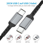 Usb c kuni usb c l&uuml;hike kaabel [20 cm, 3 tk], 60 w usb c laadimiskaabel power delivery type c kiirlaadimiskaabel, &uuml;hildub iphone 15 / 15 pro max, samsung galaxy s23 s22 s21, ipad pro/air, huawei