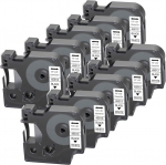 Leyf 10 silditeibi pakki, &uuml;hildub Dymo D1 45013 S0720530, 12 mm x 7 mm silditeip Labelmanager 160 280 210d 360d 420p 500ts Labelpoint 250 150 450 Duo jaoks, must valgel, 45013x10