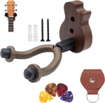 Derjdisf kitarrihoidja seinale - kitarri seinakinnitus, V-kujuline kitarrihoidja kitarri tarvikutega, tselluloidist plektrumid (juhuslik v&auml;rv), kitarrihoidja kruvidega