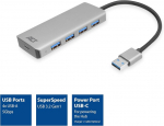 Act Usb Hub 3.0, 4-pordiline Usb 3.2 5gbps, valikuline Usb-c toite&uuml;hendus, Plug & Play, Pc/s&uuml;learvutile - Ac6121
