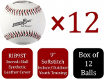 Rawlings Incredi-ball 12 x 9" pehmete &otilde;mblustega pesapallid - valged - kanga ja kunstnahast kate