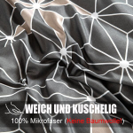 Soifox voodipesu 135 x 200 cm hall voodipesukomplekt - geomeetrilised voodipesukomplektid mikrokiust tekikott 135 x 200 cm koos padjap&uuml;&uuml;riga, mitteraudne ja kortsumiskindel moodne tekikott lukuga (starlight)