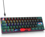 Sbockeeb mehaaniline m&auml;nguriklaviatuur, mini 60 protsenti Amer&iuml;ka Qwerty klaviatuur, 61 klahviga juhtmega klaviatuur vikerkaare taustavalgustusega Pc m&auml;nguritele (rainbow 61 Soundwave-b)