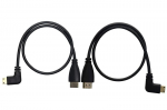 2 tk Mini Hdmi&ndash;hdmi kaabel, Mini Hdmi Male 90 kraadi vasakule ja paremale Hdmi Male 50 cm