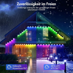 P&uuml;siv v&auml;lisvalgustus, 15 m nutikad rgb ic v&auml;lisvalgustid 72 stseenirežiimiga, ip67 veekindlad v&auml;lisvalgustid, t&ouml;&ouml;tavad rakenduse ja kaugjuhtimispuldiga sise- ja v&auml;lispidudeks, p&uuml;hadeks