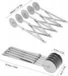 Taignal&otilde;ikur, 5 rattaga reguleeritav koogijagaja pitsal&otilde;ikur roostevabast terasest topeltl&otilde;ikur reguleeritav pitsal&otilde;ikur mitme &uuml;mmarguse taignal&otilde;ikuri ratas kondiitritoodete l&otilde;ikur taigna v&otilde;rerull (l)