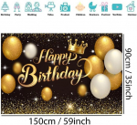 30. s&uuml;nnip&auml;eva kaunistused meestele/naistele, 40. s&uuml;nnip&auml;eva kangast plakat 50. aastap&auml;eva peo taustab&auml;nner 60. s&uuml;nnip&auml;eva kaunistus must ja kuldne, 1,5 m