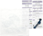 Olympus Thread Sashiko Hana Fukin Hokusai Katsushika seeria The Great Wave of Kanagawa tr&uuml;kitud kangas, mitmev&auml;rviline