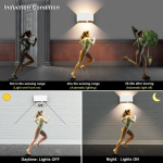 Kingwei 20 W Led seinavalgusti, v&auml;lilamp liikumisanduriga Ip65 Led seinavalgusti 3000 K Led v&auml;lilamp v&auml;lisseinavalgusti reguleeritava valgusvihu nurgaga v&auml;lisvalguse sensor