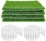 Miniatuurne aed, aia aed, puit, 6 tk pakis, miniatuurne aed, kunstmuru, kunstmuru, dekoratiivne aed, p&auml;kapikkude haldjasaia puidust aed, kunstliku sambla miniatuur lillepotile