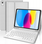Sengbirch klaviatuuriga &uuml;mbris ipad 10th generation 10.9 inch/11th gen a16 2025 jaoks - qwertz paigutusega bluetooth klaviatuur, juhtmevaba eemaldatav folio klaviatuuri &uuml;mbris ipad 10th generation jaoks - helehall