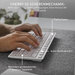 Cherry Kw 7100 Mini Bt For Mac, kompaktne Mac klaviatuur 3 Bluetooth kanaliga, Uk paigutus (qwerty), juhtmevaba mitme seadme klaviatuur, Moonlight White