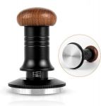 Jamotolly espresso tamper 51 mm kohvi tamper espresso press 30 lbs pideva kontaktsurvega 304 roostevabast terasest lainelise alusega puidust k&auml;epide kohvipaksu barista espresso masinatele