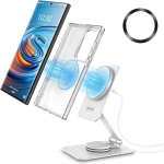 Neotrixqi magnetiline juhtmevaba laadija samsung galaxy s25 ultra/s24 jaoks, kokkupandav mag safe reisilaadimisjaam iphone 16/15/14/pixel 9 pro/8 jaoks, alumiiniumist alus, magnetiline android telefoni laadija