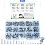 M3 M4 M5 kruvide komplekt, 540 t&uuml;kki &uuml;mara peaga kruvide mutrite komplekt, silindrilised kruvid pilukruvidega mutrite komplektiga, masinkruvide sortimendi meetriliste kruvide komplekt, keermestatud kruvide komplekt