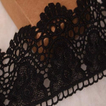 Little Lane Lace Stoffa suur 9 cm Euroopa p&auml;rg elastne pitskangast kardinatele, laudlinadele, tee/tarvikute kaunistamiseks (2 tk pakis), must