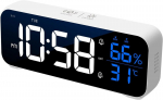 Vinilite digitaalne &auml;ratuskell led digitaalne kell temperatuurin&auml;idik niiskusn&auml;idik kaasaskantav digitaalne &auml;ratuskell 2 &auml;ratusega, 4 reguleeritava heledusega, usb laadimisport lauakell 18 &auml;ratuse tooni