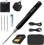 Sqrc S99 jootekolbikomplekt, 2 s kiire kuumenemine, 50 ℃&ndash;500 ℃ reguleeritav temperatuur, pd/qc/pps/dc toite sisend, pd65w adapter 4 jootmisotsikuga, digitaalne oled keevitust&ouml;&ouml;riist