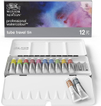 Winsor & Newton 0190552 Professional akvarellv&auml;rvid, erksad akvarellid kunstniku kvaliteediga, k&otilde;rge v&auml;rvi s&auml;ra ja luminestsents, ei pleegi, arhiivikvaliteet, metallist akvarellikarp, 12 v&auml;rvi