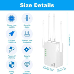 Cliunt Wlan repiiter, Wlan v&otilde;imendi 1200 Mbit/s, 5g ja 2.4g dual band Wifi v&otilde;imendi repiiteri/ruuteri/p&ouml;&ouml;rduspunkti režiimiga, 4 antenni, lihtne seadistamine, koju ja kontorisse