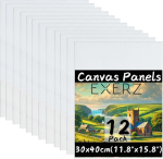 Exerz l&otilde;uendipaneel/maalimiskaart 30 x 40 cm, 12 tk komplekt, 3 mm paks, 100% puuvill, 280 g/m&sup2;, kolmekordne krunt, happevaba, keskmise teraga, &otilde;li- ja akr&uuml;&uuml;lv&auml;rvidele