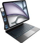 Pankeybd klaviatuur Ipad Air 13 tolli (m3 2025 ja M2 2024) ja Ipad Pro 12.9 tolli 6., 5., 4., 3. p&otilde;lvkonnale, 7-v&auml;rviline taustvalgustus, mitme puutega puuteplaat, h&otilde;ljuv magnetiline disain