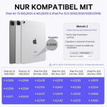 Earto &uuml;mbris klaviatuuriga Ipad Air 13 tolli (m3 2025/m2 2024) jaoks, 3 tsooni valgustus 7 v&auml;rviga, Ipad Pro 12.9 klaviatuur puuteplaadiga, Qwertz paigutus Air 13/pro 12.9 6/5/4/3 Gen (2018-2022), must