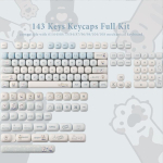 Jaketsai 143 klahvi Pbt klahvikatted, Mog profiiliga klahvikatted, v&auml;rvisublimatsioon, individuaalne Ansi paigutusega klahvikatte komplekt, &uuml;hildub Cherry Mx l&uuml;lititega, mehaanilistele klaviatuuridele