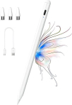 Puuteekraanide puutepliiats magnetilise disainiga, Kenkor tahvelarvuti pliiats Pom 1,5 mm otsik Android Ios-ile, Puutepliiats Ipad/pro/air/mini/iphone/samsung/nutitelefonidele ja tahvelarvutitele (valge)