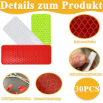 Luckaide helkurteip, 60 tk, isekleepuv, helkurteip, helkurkleebised, l&otilde;igatud suurusesse, hoiatuslint, helkuri kleebis, helkurteip jalgrattakiivritele, riietele