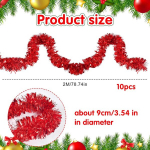 10 j&otilde;ulukaunistuse kardina komplekt, 20 m l&auml;ikiv j&otilde;ulukaunistuse kardin, j&otilde;ulupuu kaunistus, metallist kardin j&otilde;uludeks, pulmadeks, p&uuml;hadepeo kaunistuseks (punane)