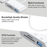 Usb c kaardilugeja, kaardilugeja sd- ja micro sd-kaartidele, type c kaardilugeja adapter usb-pordi ja otg-funktsiooniga, &uuml;hildub iphone 15 seeria ipad android windowsiga