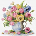 Luca-s Tulip Bouquet loendatud ristpistes komplekt