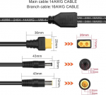 Gintooyun Xt60 kuni Dc5521 ja Dc7909 Y jagaja adapterikaabel Xt60 isane kuni Dc 5,5 mm x 2,1 mm isane ja Dc 7,9 mm x 0,9 mm pistikuga toitekaabel droonidele, Ip-kaameratele jne (style 3)