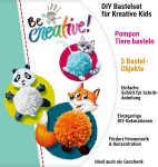 Ravensburger Becreative Pompom Animals - meisterdamise komplekt lastele alates 6. eluaastast, pompoonid meisterdamiseks t&uuml;drukutele ja poistele - 18429 - s&uuml;nnip&auml;evakingitused, kaunistamise tee ise