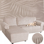 Domidekor nurgadiivani kate, premium velvet, palmi lehed, vasak 3+2 kohaline