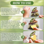 Wandic 3 x Uv-kleebised erksad konnad seenemuster rohelised 3d-kleebised veekindlad toa kaunistamiseks scrapbooking'uks 15x30cm