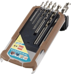 Wolfcraft 7120000 professionaalsed 6 puiduspiraalpuurid, h&otilde;bedased, 3 mm/4 mm/5 mm/6 mm/8 mm/10 mm