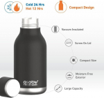 Asobu isoleeritud ja topeltseinaga roostevabast terasest pudel, 473 ml, must, urban water bottle, divers