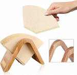 Komunj kohvifiltri hoidja, bambus, seisev kohvifiltri hoidja, filtrihoidja, naturaalne, koonilise filterpaberi konteiner