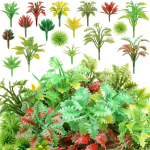 Quozuo pakendis 100 miniatuurset mudeltaime, dioraamapuud, arhitektuuripuud, plastiktaimed Diy kunsti aia maastiku kaunistuste, raudtee arhitektuurikomplektide jaoks