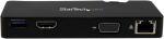 S&uuml;learvuti laadija Startech. com universaalne Usb 3.0 s&uuml;learvuti dokkimisjaam Hdmi v&otilde;i Vga, gigabitise etherneti, Usb3smdockhv ja Usb 3.0-ga