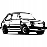 3D seinakaunistus Fiat 126p Maluch, HDF, must, 92x45 cm