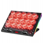 S&uuml;learvuti jahutusalus AABCOOLING Spatium, 15 Ventilaatorit 60mm, RGB LED, 10&ndash;17", 2x USB, Reguleeritav kalle (5 asentoa), Vaikne t&ouml;&ouml; > 18 dB(A), universal